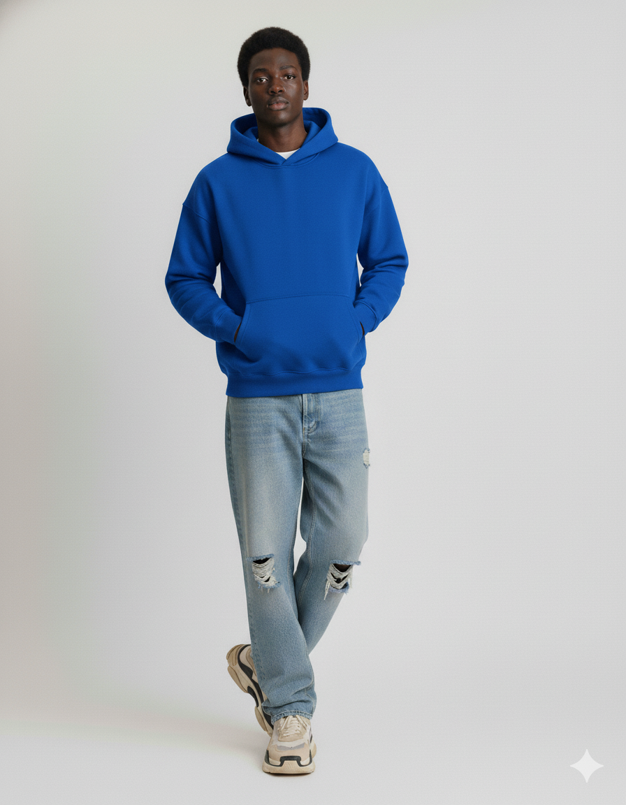 "Blue" Oversized Hoodie - 360 GSM